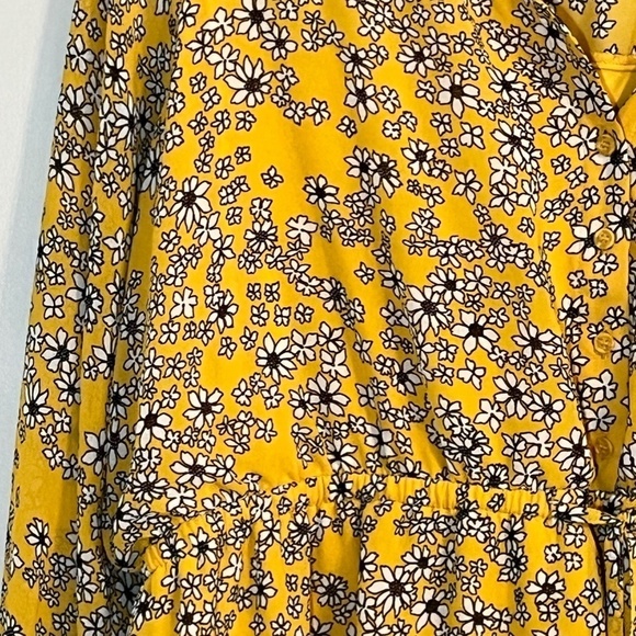 Lane Bryant Babydoll Floral Top 16 Yellow Boho Western Hippie Indie Concert 80s - Picture 6 of 13